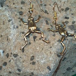 3D Dangle Frog Earrings