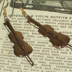 Large Violin Earrings