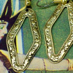 Engraved Diamond Shape Earrings