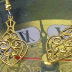 Drop Filigree Victorian Heart Earrings