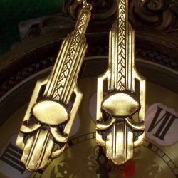 Long Art Deco Dangle Earrings