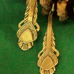 Art Deco Heart Dangle Earrings