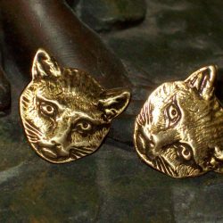 Large Cat Face Post Earrings
