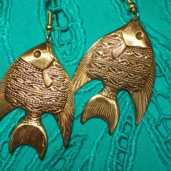 Large Fish Dangle Earrings