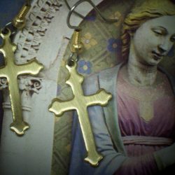 Medium Plain Cross Earrings