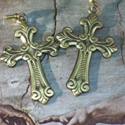 Vintage Style Spanish Cross Earrings