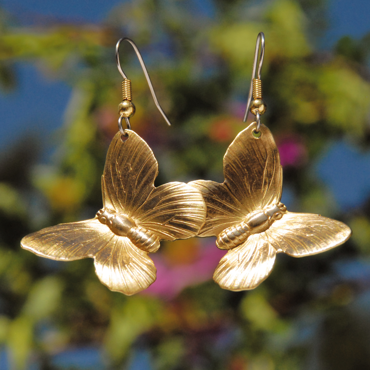 Medium Solid Butterfly Earrings