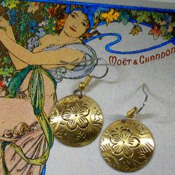 Embossed Round Dangle Earrings