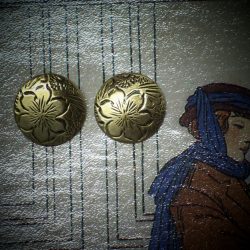 Small Engraved Circle Post Earrings