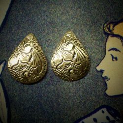 Small Embossed Teardrop Post Earrings