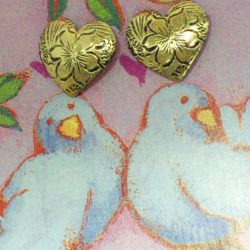 Small Embossed Heart Post Earrings