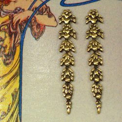 Long Victorian Floral Post Earrings
