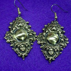 Large Vintage Nouveau Style Earrings