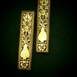 Ornate Rectangle Post Earrings