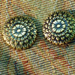 Ornate Round Post Earrings