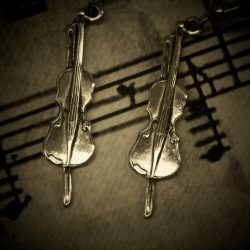 Small Dangle Violin Earrings
