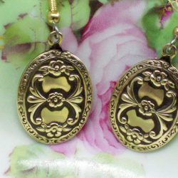 Vintage Style Embossed Earrings
