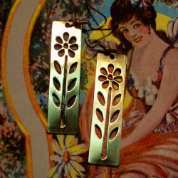 Large Rectangle Cut Out Dangle Earrings