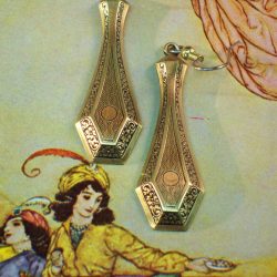 Fancy Victorian Engraved Drop Earrings