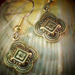 Embossed Victorian Pattern Earrings