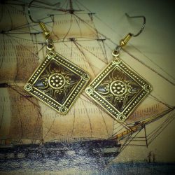 Embossed Diamond Shape Earrings