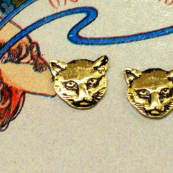 Small Cat Face Post Earrings